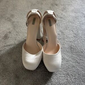 Lipsy Elegant White Satin Heels
